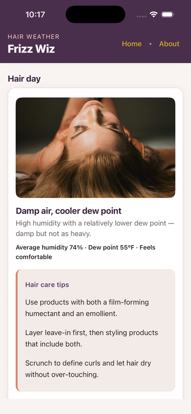Hair day forecast and tips